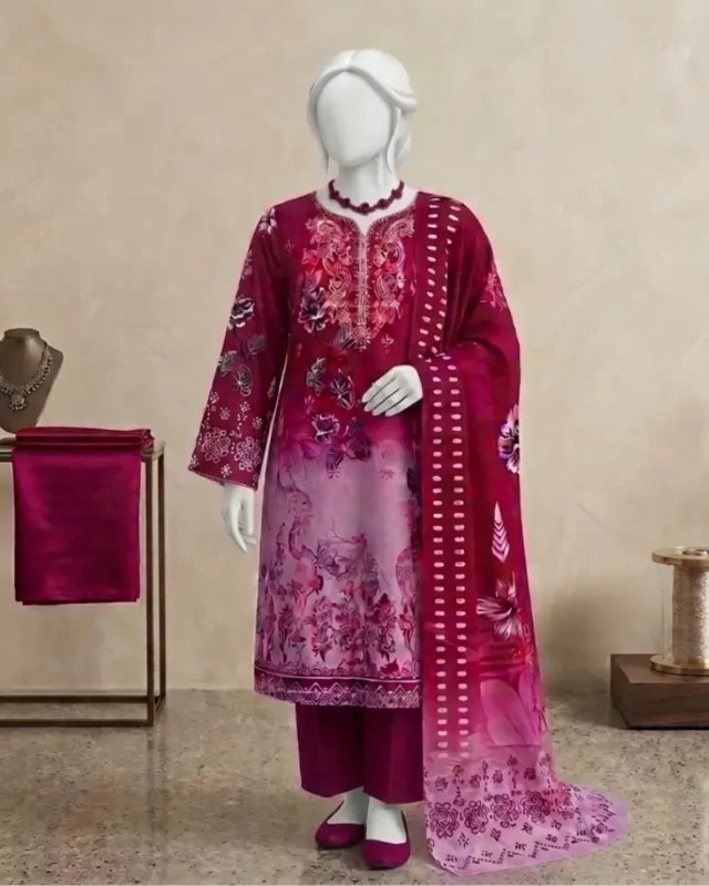 Stylish 3 Piece Chikankari Decent Design outfit