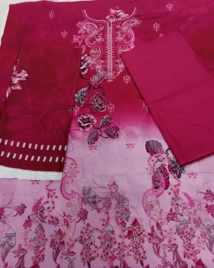 Contemporary 3 Piece Chikankari Decent Design