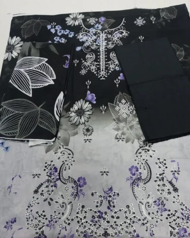 Modern 3 Piece Chikankari Elegant Appearance