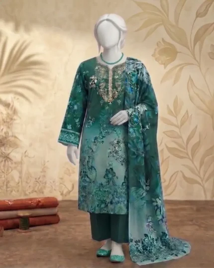 Fashionable 3 Piece Chikankari Modern Style attire