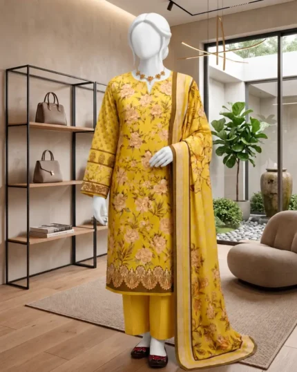 Elegant 3 Piece Printed Lawn Comfortable Suit