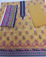 Soft 3 piece printed lawn lightweight outfit with elegant design