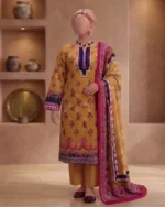 Lightweight 3 piece printed lawn outfit for breathable everyday comfort