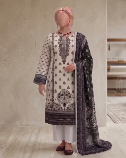 Stylish 3 piece printed lawn Pakistani fashion for women